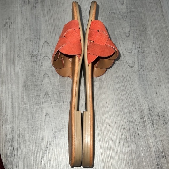 Mila Paoli Sandals Slip On Suede Braided Straps Orange Size 9 - Picture 5 of 5